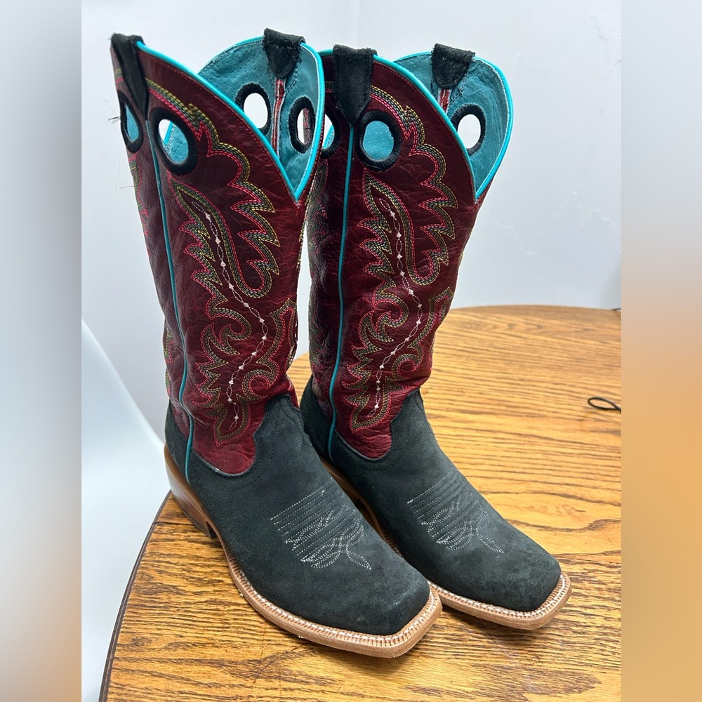 Ariat Women’s Frontier Boon Western Boot, black & red